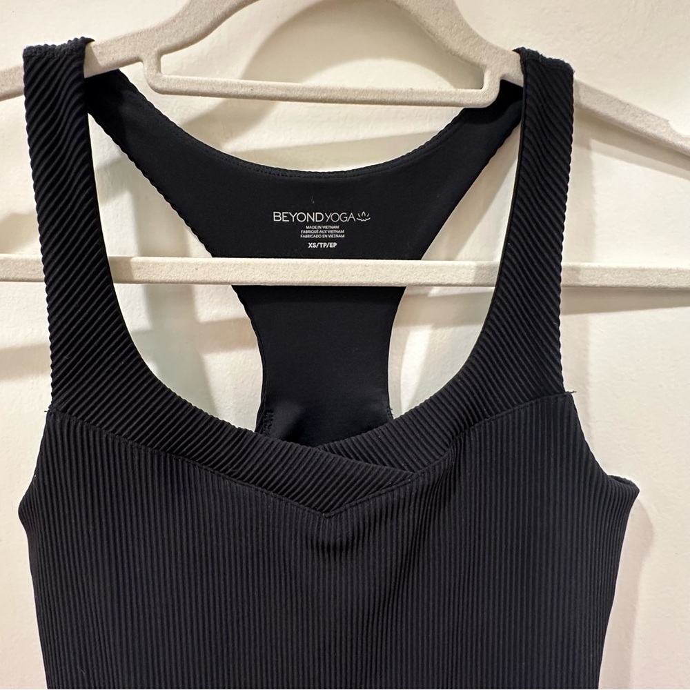 Beyond Yoga Black Ribbed Romper - Picture 2 of 4